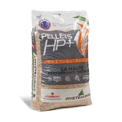 Granulés de bois HP+ – Piveteau – palette de 60 Sacs de 15kg